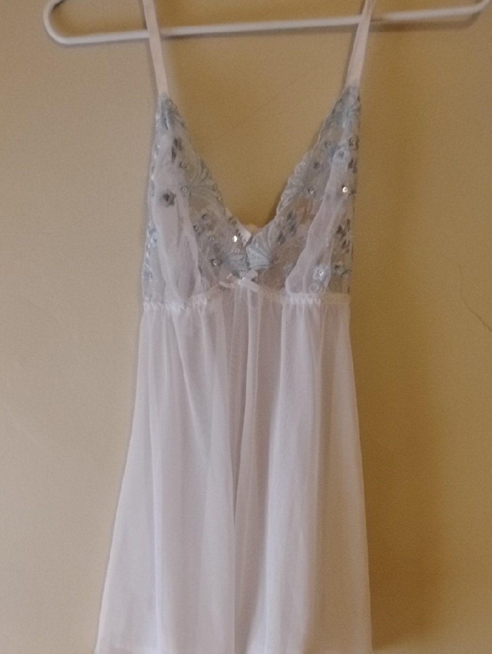 New sheer Ivory Lace and Sequin Babydoll Lingerie